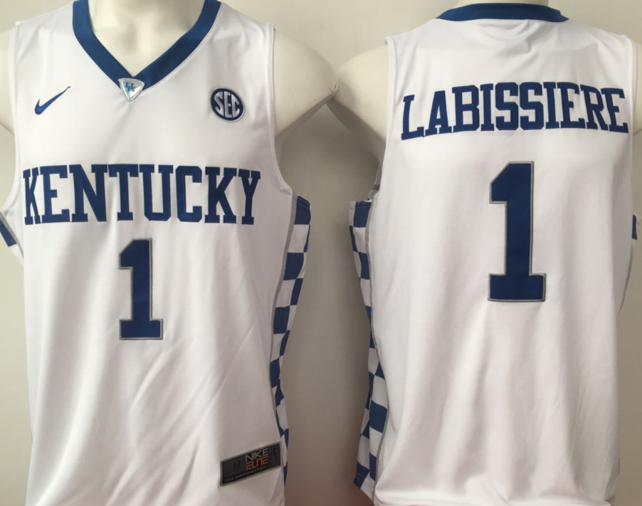 NCAA Men 2017 Kentucky Wildcats White #1 Labissiere->ncaa teams->NCAA Jersey